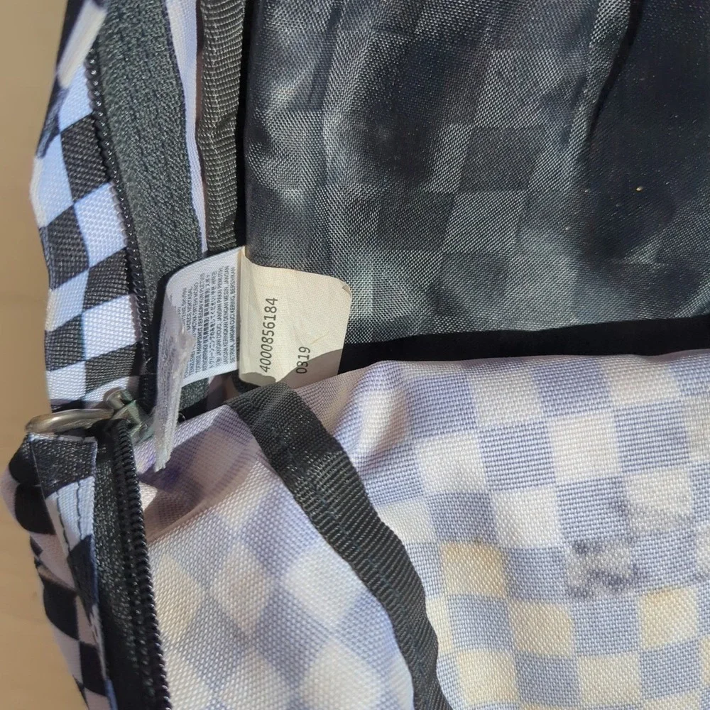Vans Checkerboard Backpack Black White Classic Design Spacious School Travel Bag